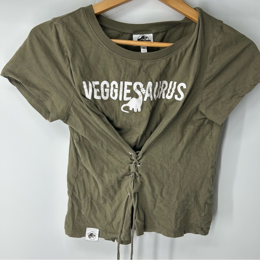 Veggiesaurus Olive Lace-Up Women's Tee
